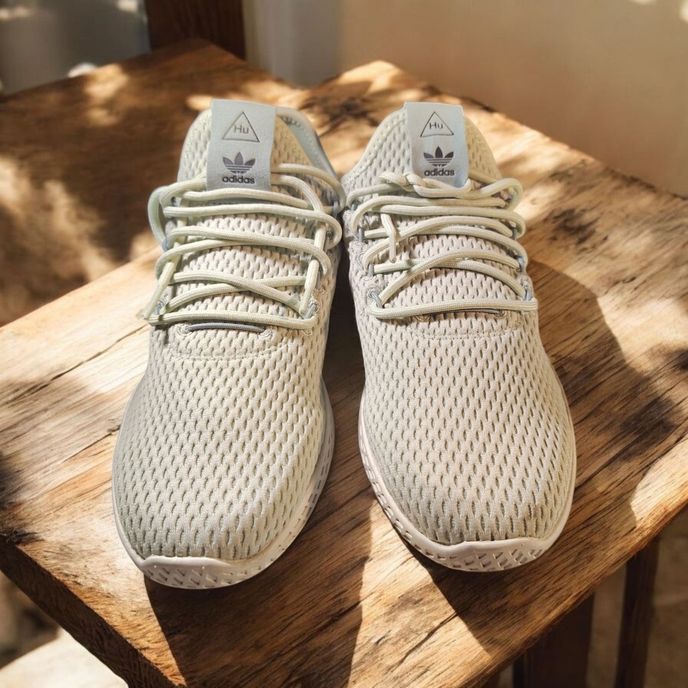 Adidas Pharrell Williams Tennis Shoes Green Linen Size 7.5